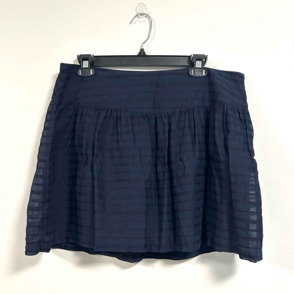 Old Navy Navy Pleated Striped Skirt | Size 10 | Semi-Sheer